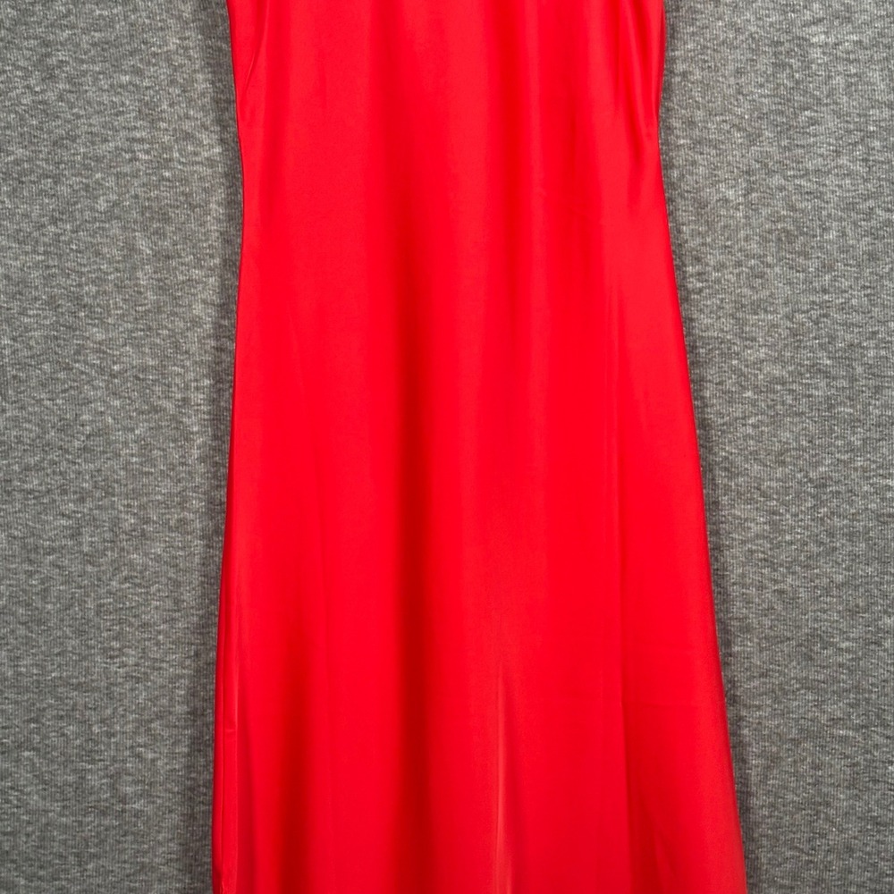 ROMY The Brand Alexis Dress Red V-Neck Ruched Bust Sleeveless Maxi Womens Medium - Picture 9 of 13